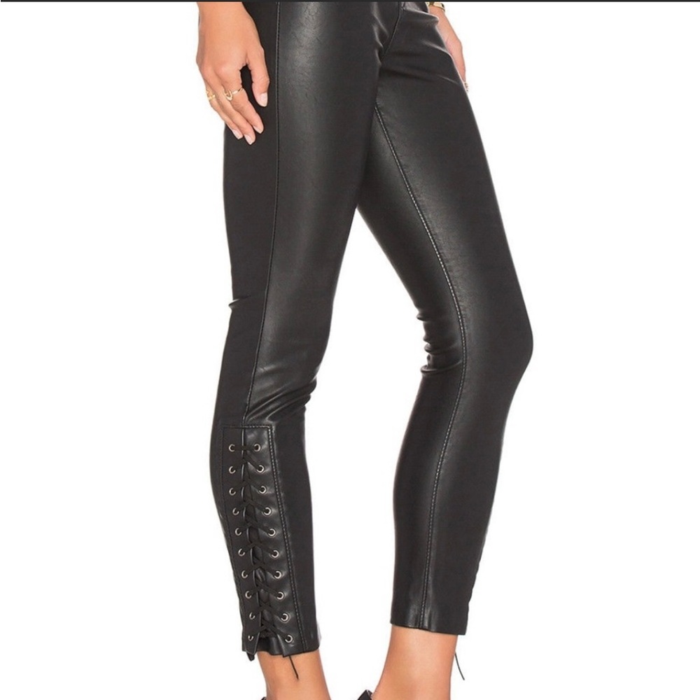 Blank NYC Faux Leather Lace Up Skinny Pants